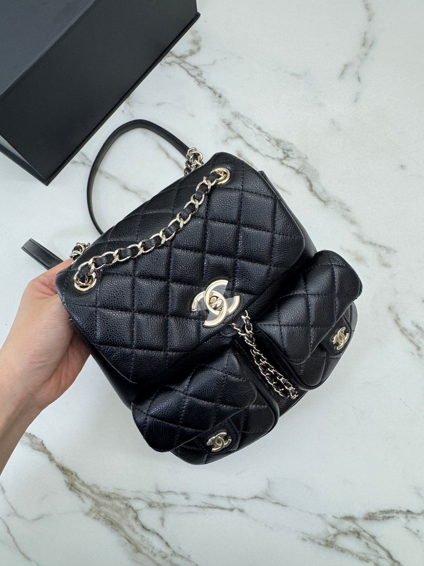 CHANEL 青蛙Duma 荔枝牛皮 Large