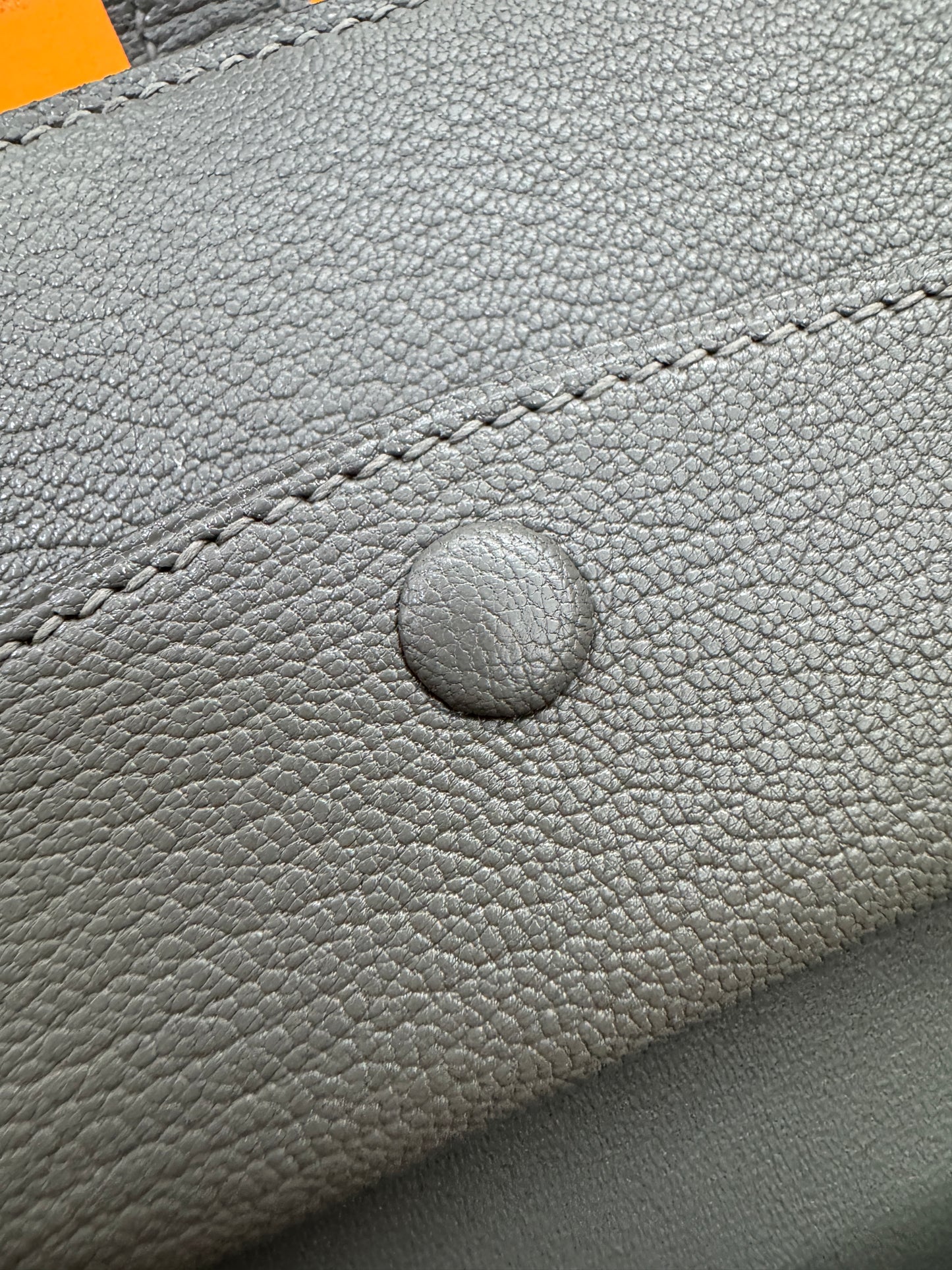 HERMES Bearn Mini Wallet 積雨雲灰山羊皮 金扣 Gris Meyer GHW