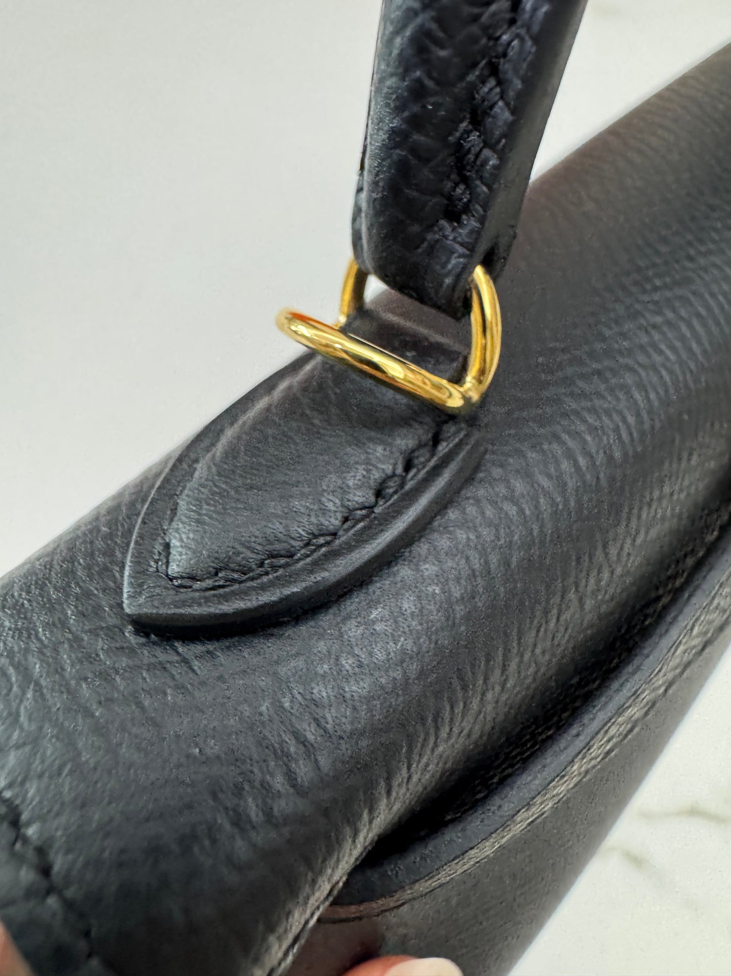 HERMES Mini Kelly II 黑金 Epsom Noir GHW