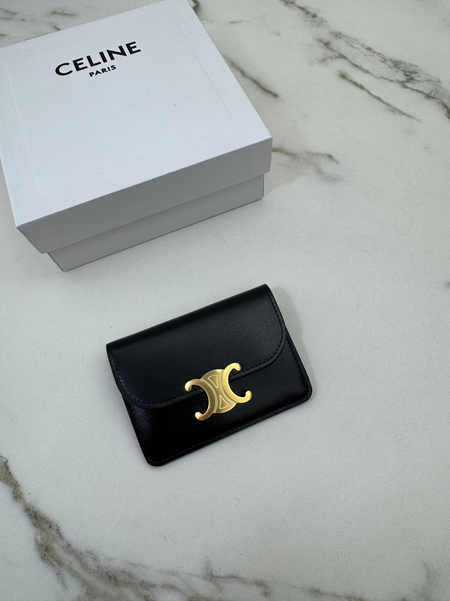 CELINE 凱旋門卡包 Box皮