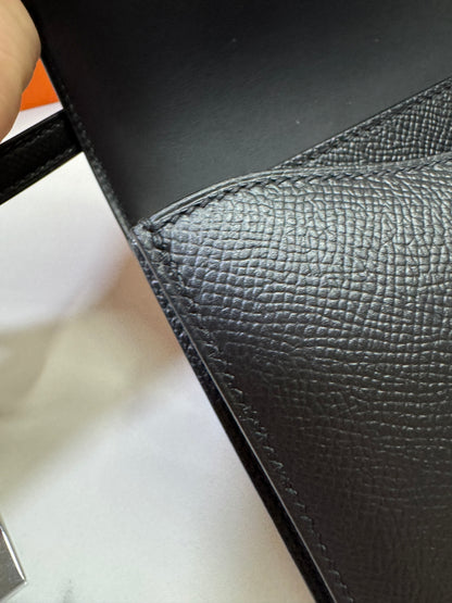 HERMES Mini Constance 新版 附鏡子 黑銀 Epsom PHW