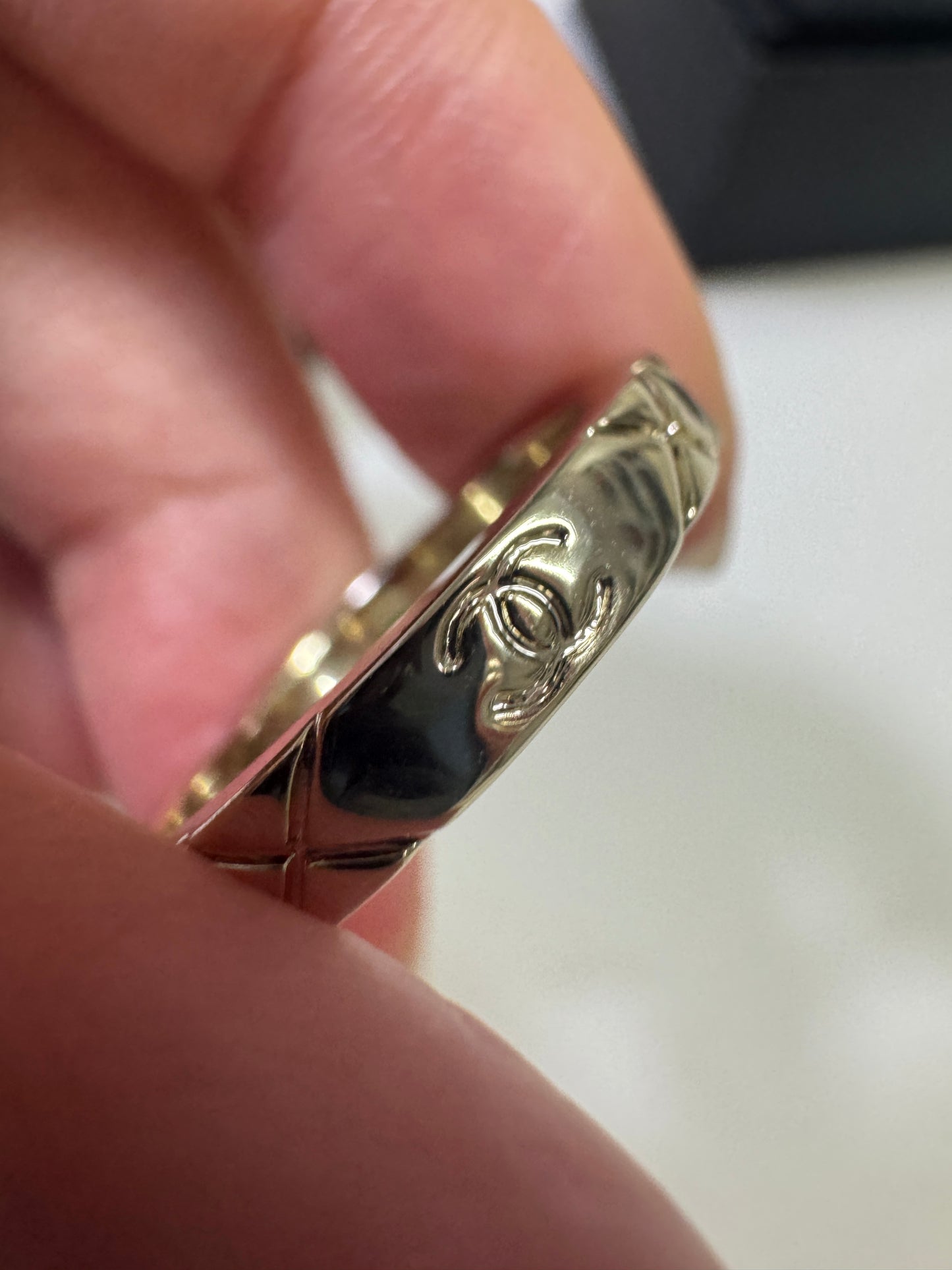 CHANEL 25P 三件套淺金色戒指