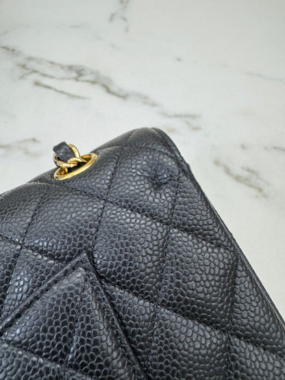 CHANEL CF25 Medium 黑金牛 Black Calfskin GHW