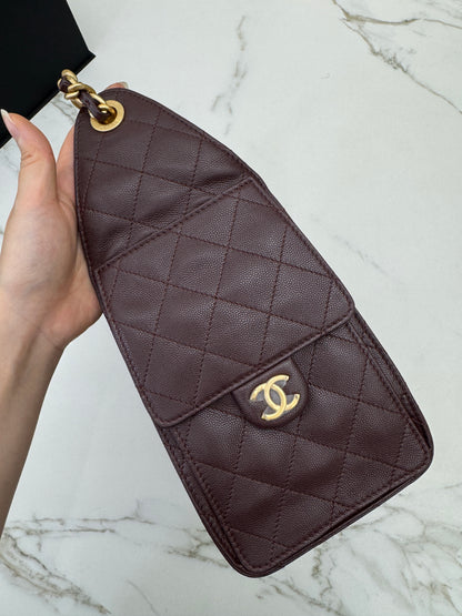 CHANEL 25Bag 荔枝牛皮 Small Chocolate