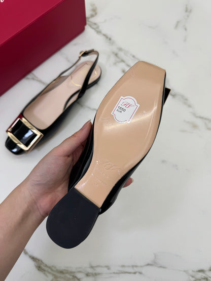 RV Slingback 漆皮黑色