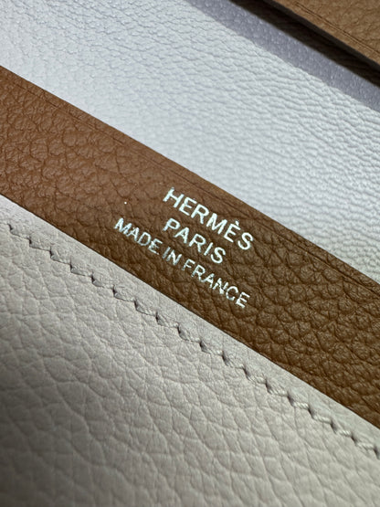 HERMES R.M.S. Cardholder 夢幻紫拼金棕 Evergrain小牛皮