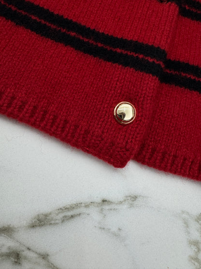 MIU MIU 紅色條紋針織開衫