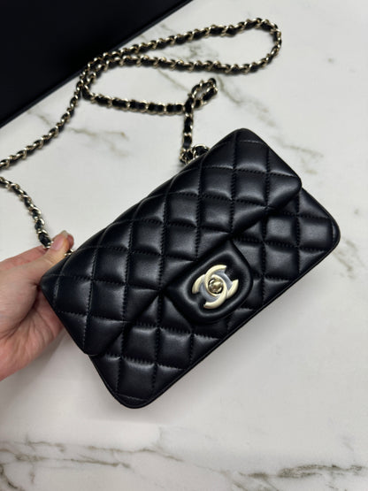 CHANEL CF20 羊皮 黑色淡金扣