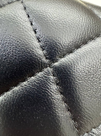 CHANEL Mini CF Handle 黑色羊皮淺金扣 Black Lambskin with GHE