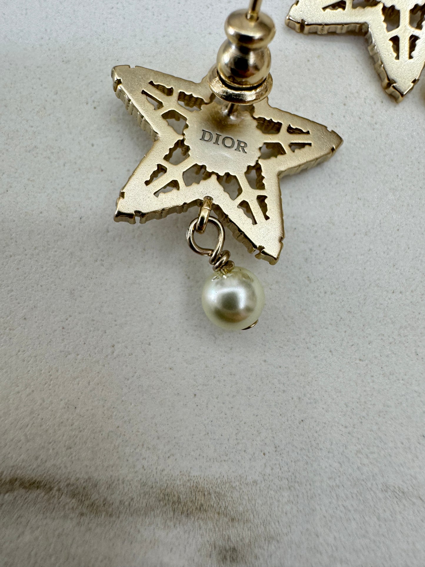 DIOR Nuit Etoilee 淡金色耳環
