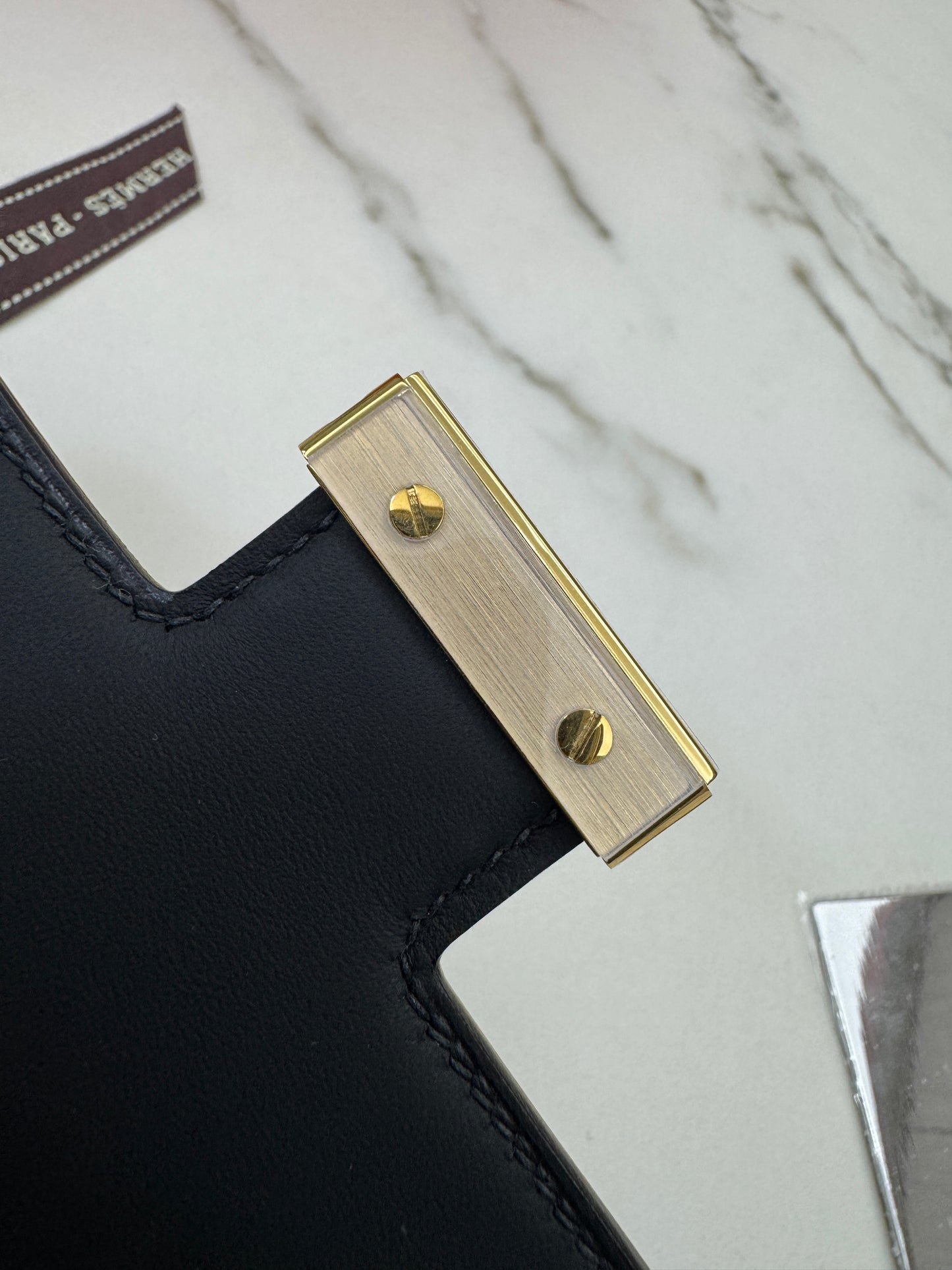 HERMES Mini Constance 黑金 Epsom Noir GHW 新鏡子版