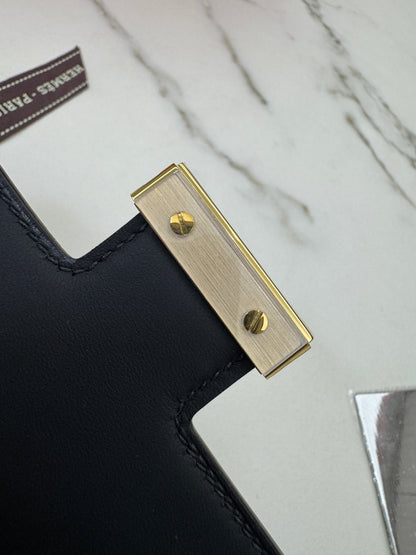 HERMES Mini Constance 黑金 Epsom Noir GHW 新鏡子版