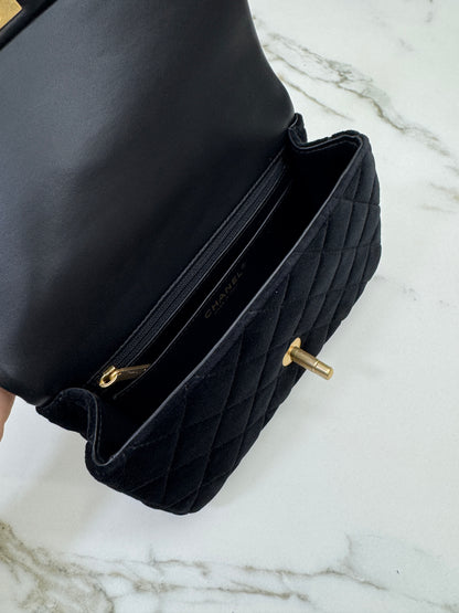 CHANEL 25K 蝴蝶結絲絨 Mini CF Top Handle