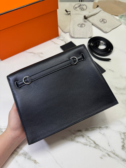 HERMES Kelly Danse 黑銀 swift PHW