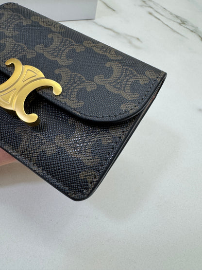 CELINE Triomphe 老花帆布 Cardholder