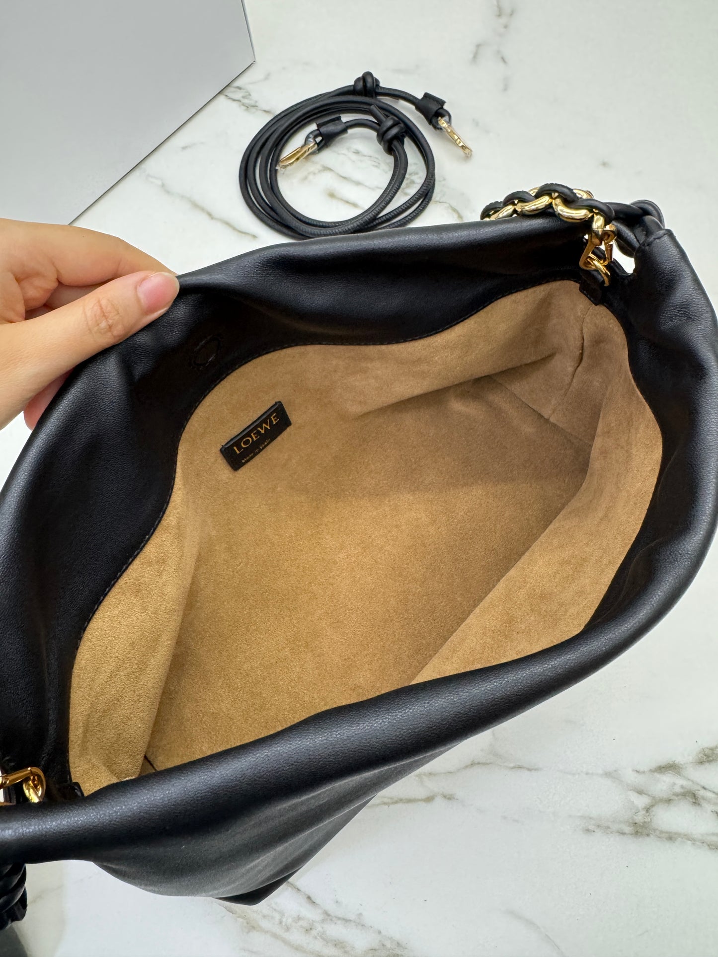 LOEWE Flamenco Purse Mellow Nappa Lambskin Black Medium