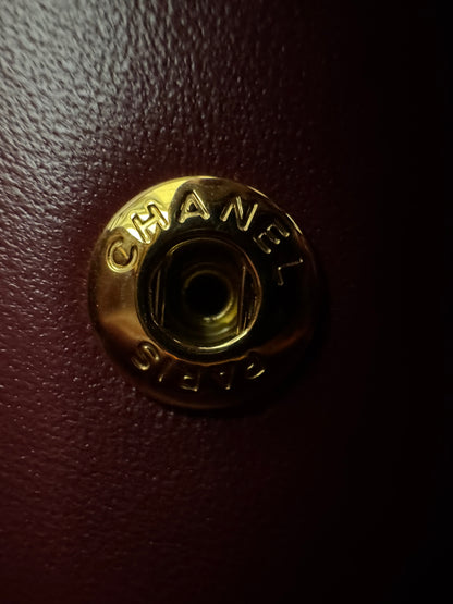 CHANEL 26S Maxi Flap Bag Small 酒紅色金扣 Burgundy GHW