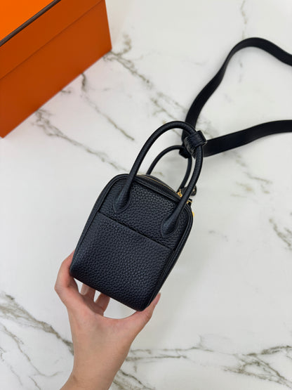 HERMES Mini Lindy II 黑金 Nior TC GHW