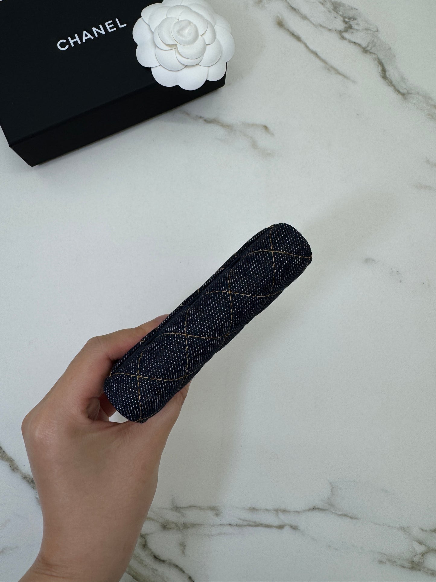 CHANEL 26P牛仔CF卡包 Flap Cardholder