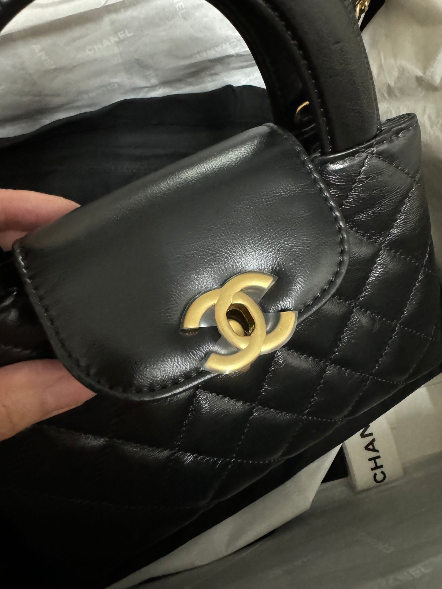 CHANEL 23K Kelly Nano Black