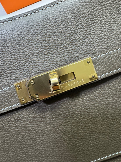 HERMES Jypsiere Mini 大象灰 金扣 evercolor 18 etoupe GHW