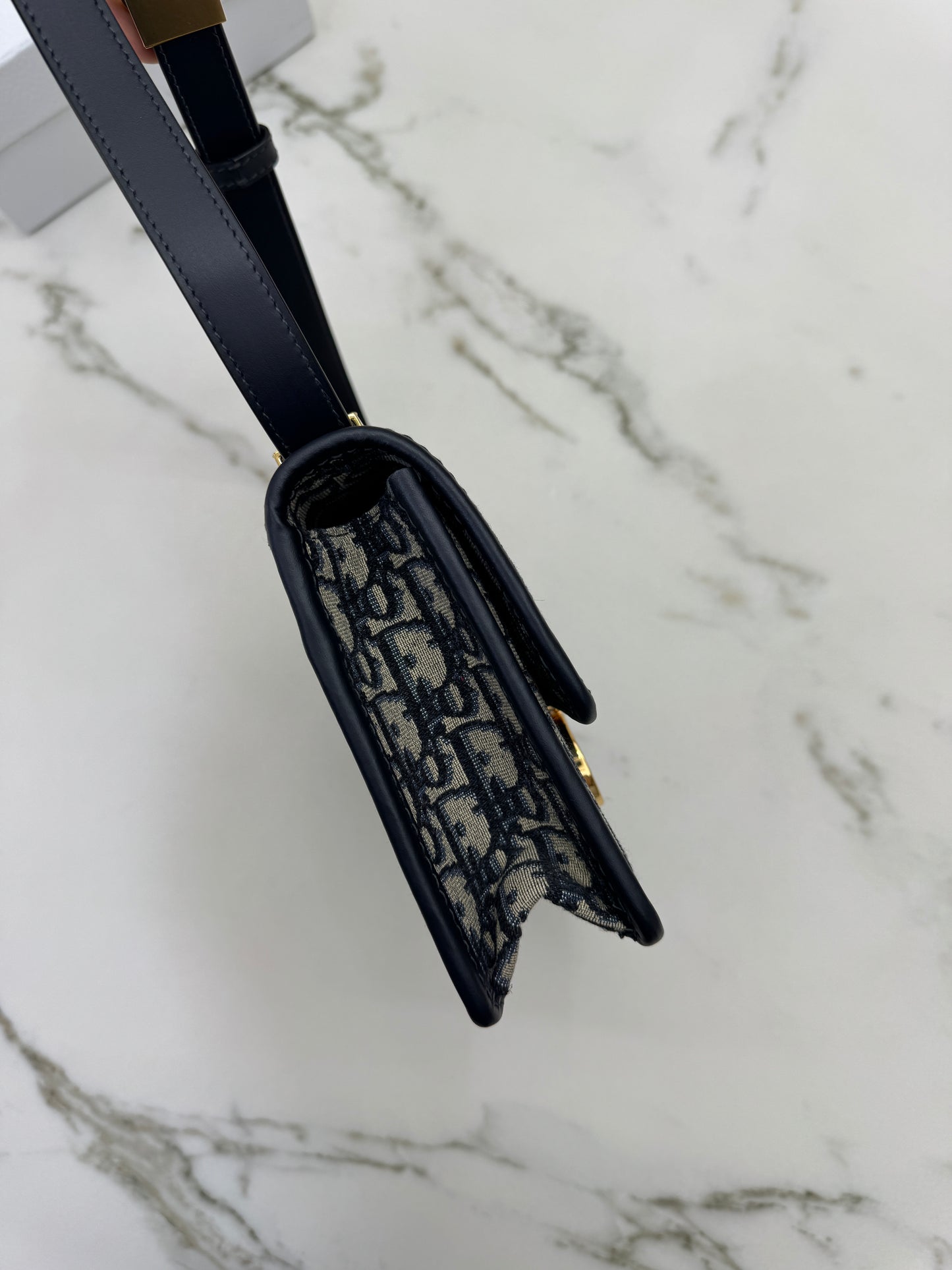 DIOR 30 Montaigne Small Blue Oblique
