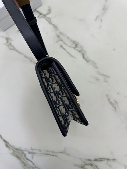DIOR 30 Montaigne Small Blue Oblique