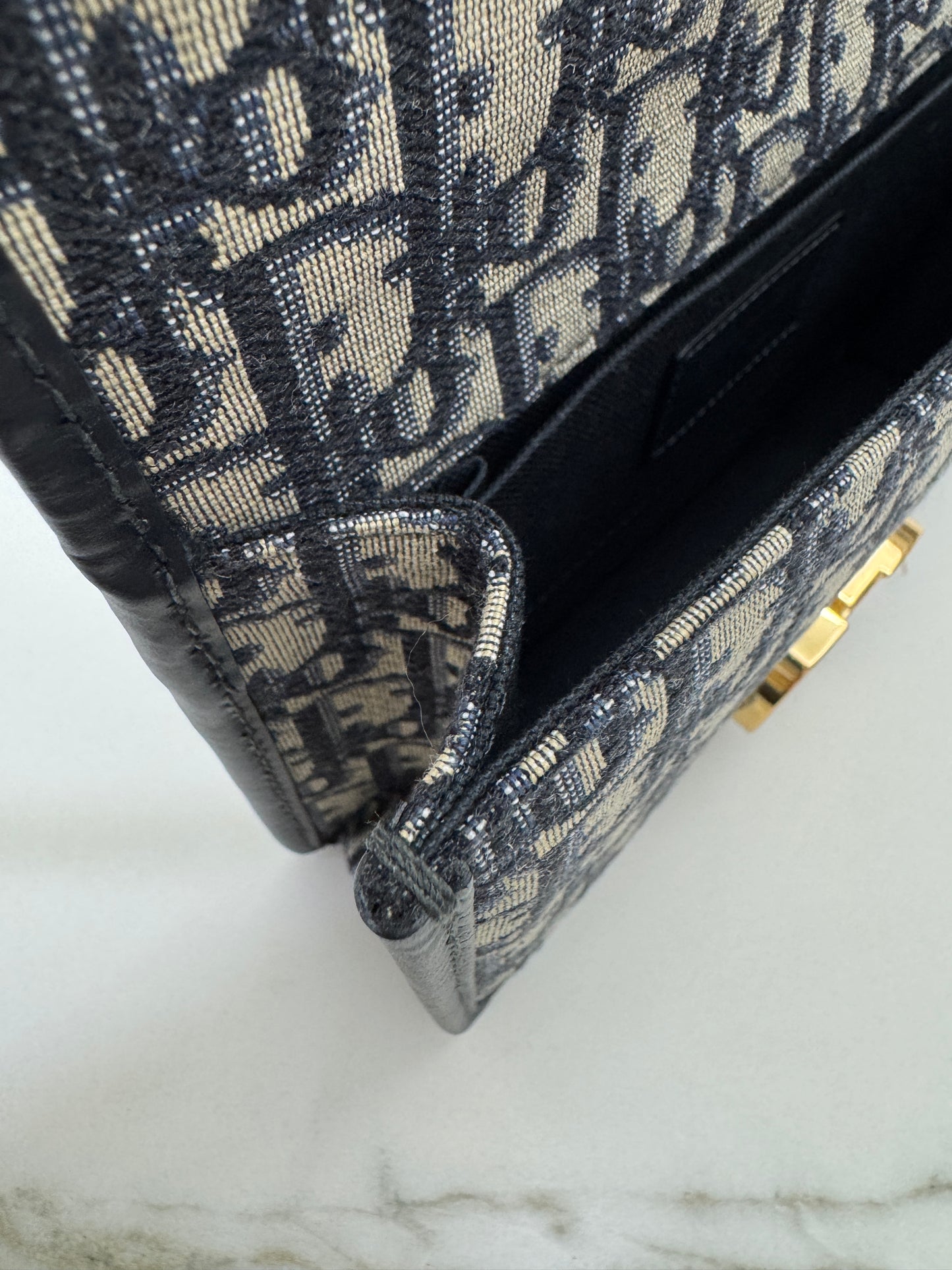 DIOR 30 Montaigne Small Blue Oblique