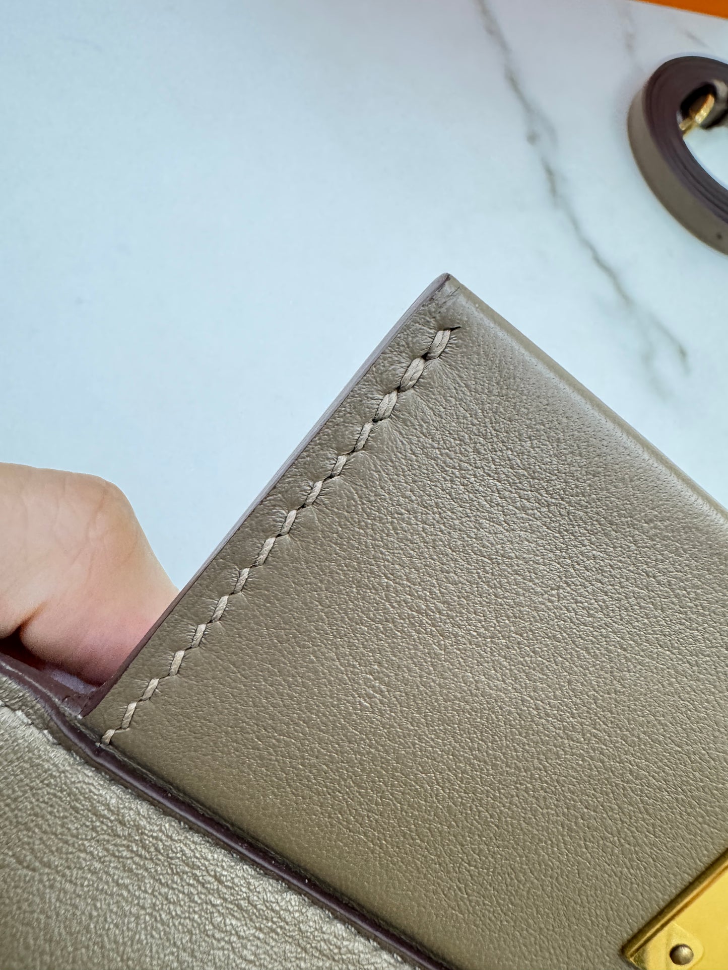 HERMES Mini 2424 大象灰金扣 Evercolor Etoupe GHW