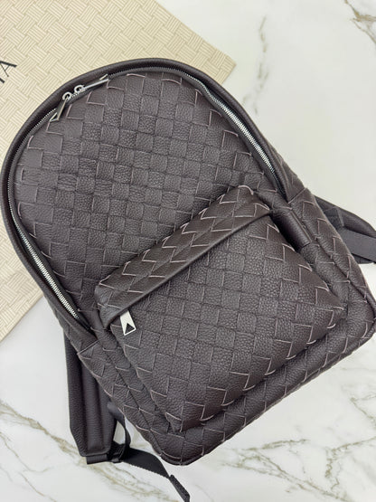 BV Intrecciato Backpack Grained Calfskin Fondant
