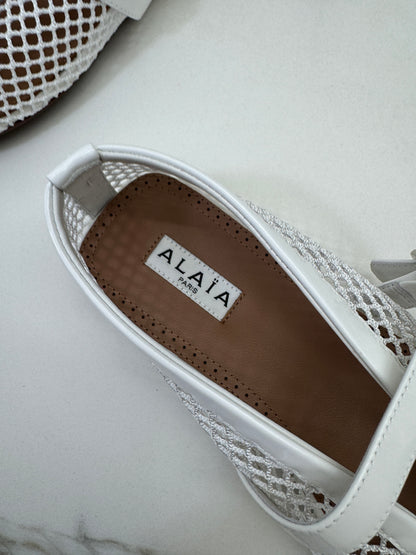 ALAIA 漁網芭蕾舞鞋 白色