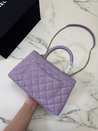CHANEL Coco Handle 24P紫色 Small