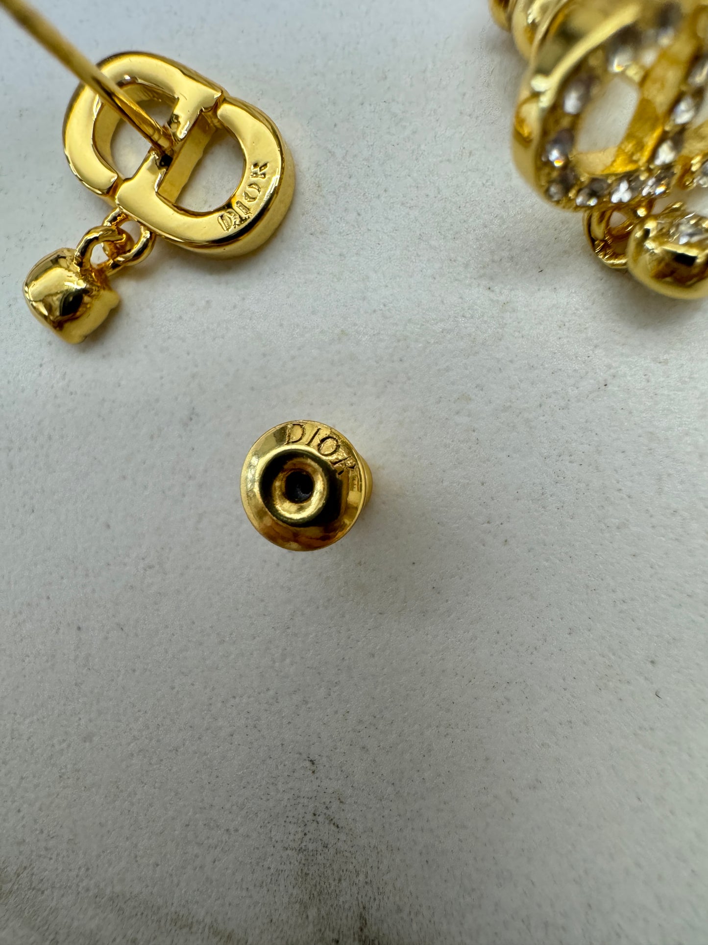DIOR Petit CD耳環 金色