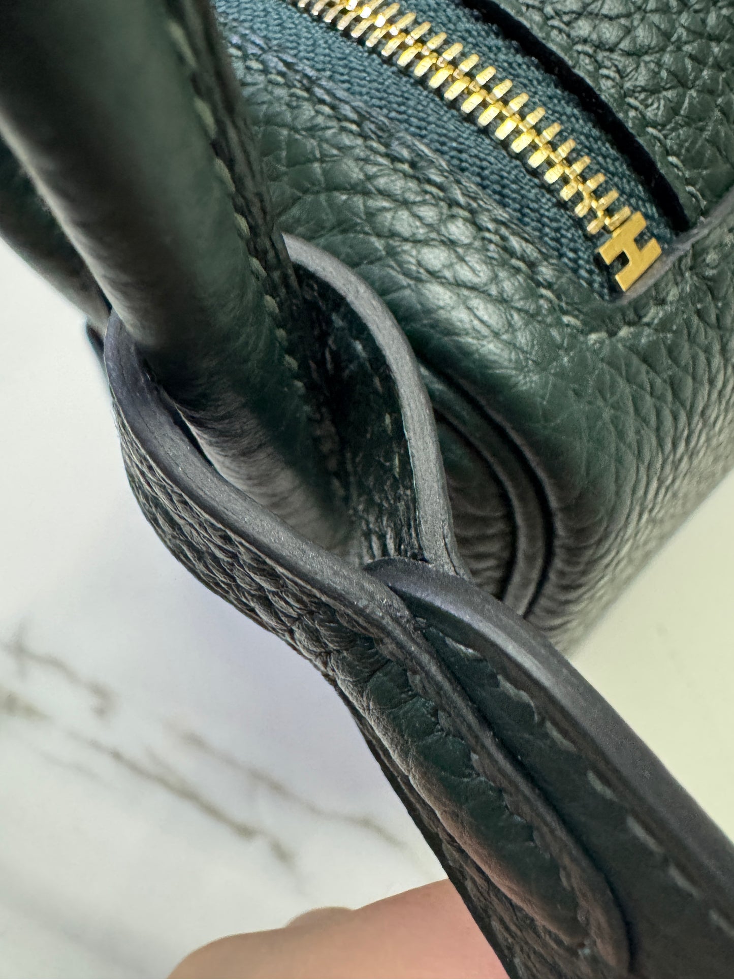 HERMES Mini Lindy II 深綠色 金扣 67 Vert Fonce TC GHW