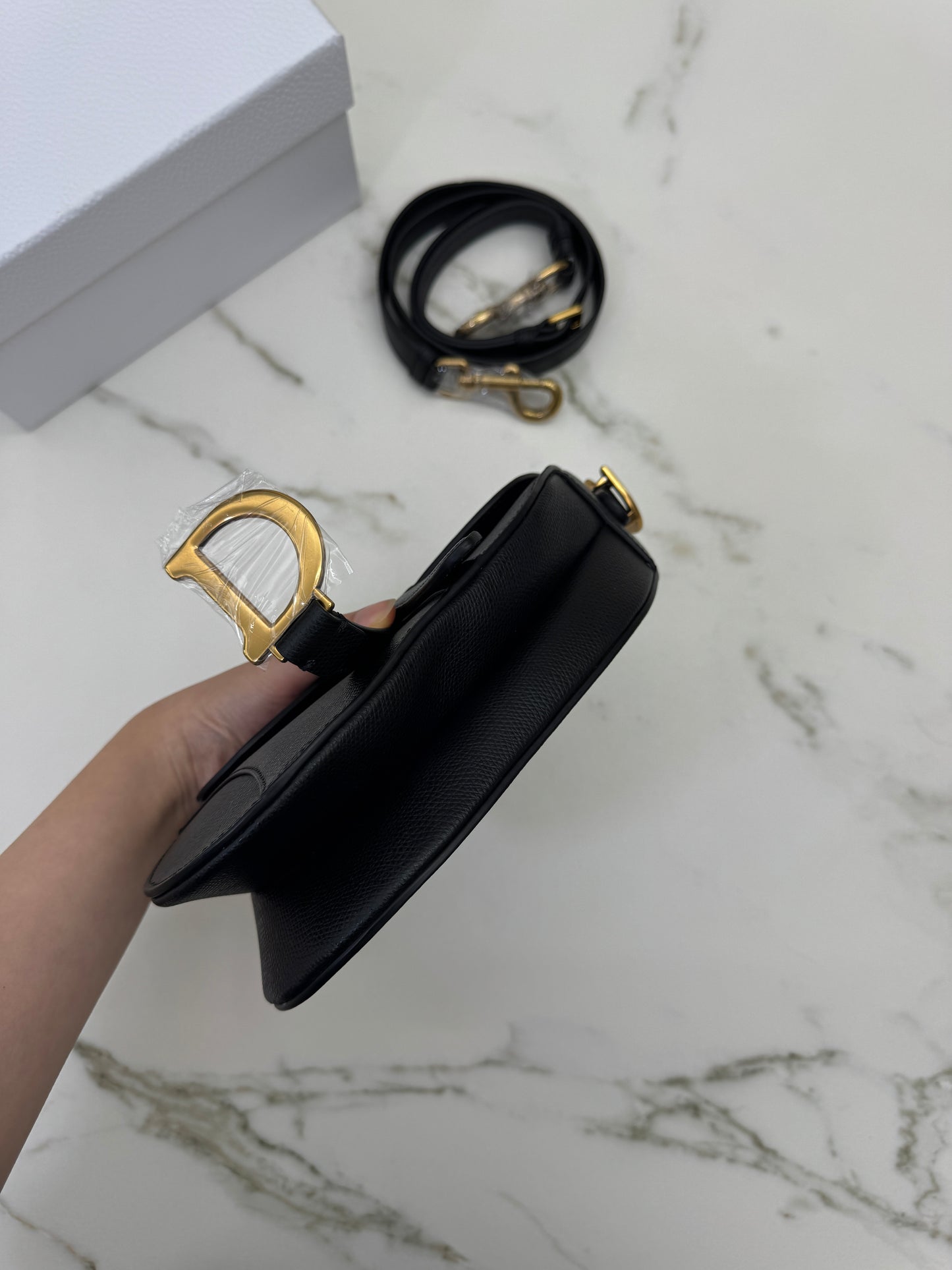 DIOR Saddle Small 黑色掌紋皮 Black Calfskin