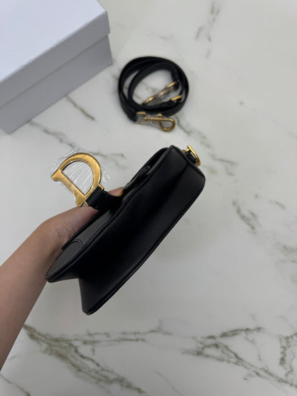 DIOR Saddle Small 黑色掌紋皮 Black Calfskin