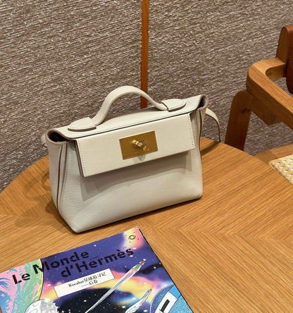 HERMES 2424 冰川白金扣 evercolor