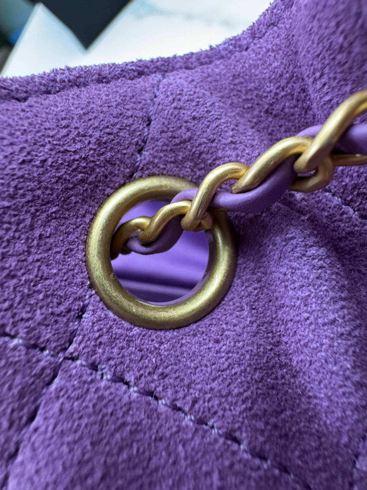 CHANEL Mini 25 Bag 紫色麂皮