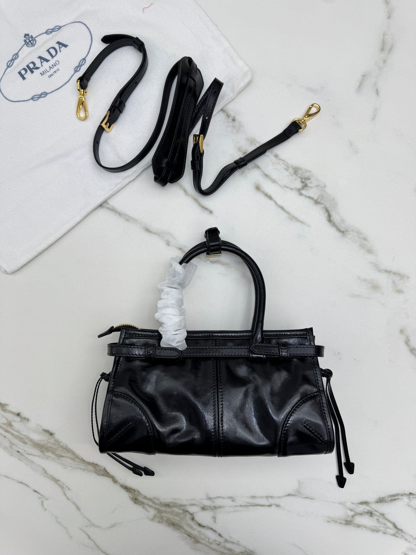 PRADA Mini Bonnie 油蠟牛皮