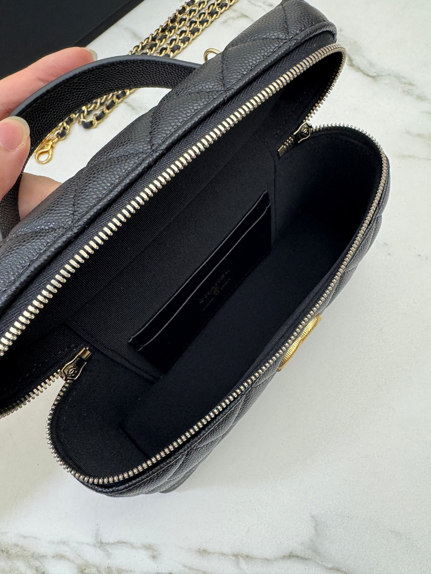 CHANEL 25P 拉絲金扣 LP盒子包