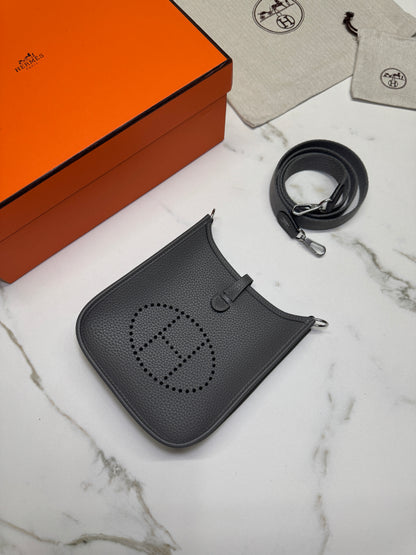 HERMES Mini Evelyn 積雨雲灰 0L Gris Meyer TC 銀扣PHW