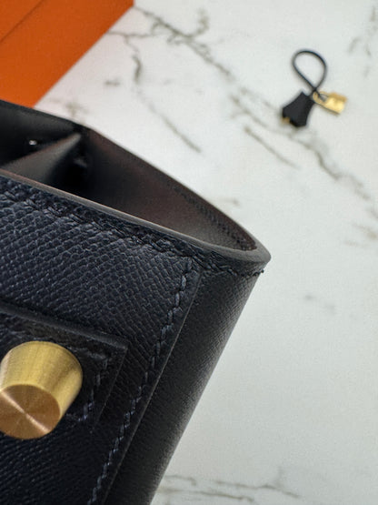 HERMES Birkin 25 黑色 Madame 拉絲金扣 89 Noir Sellier