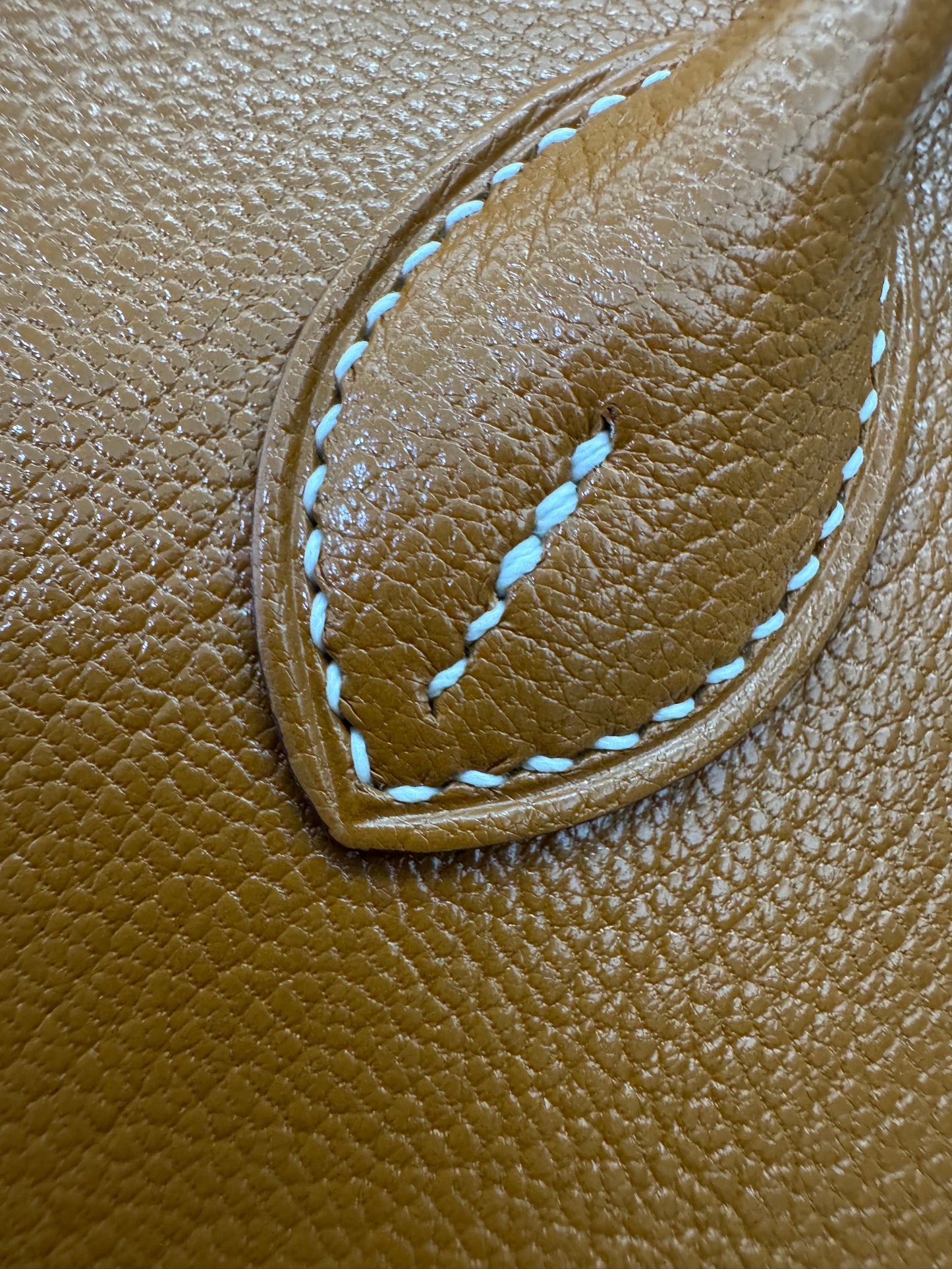 HERMES Mini Bolide 金棕色山羊皮 銀扣 Cherve Gold PHW