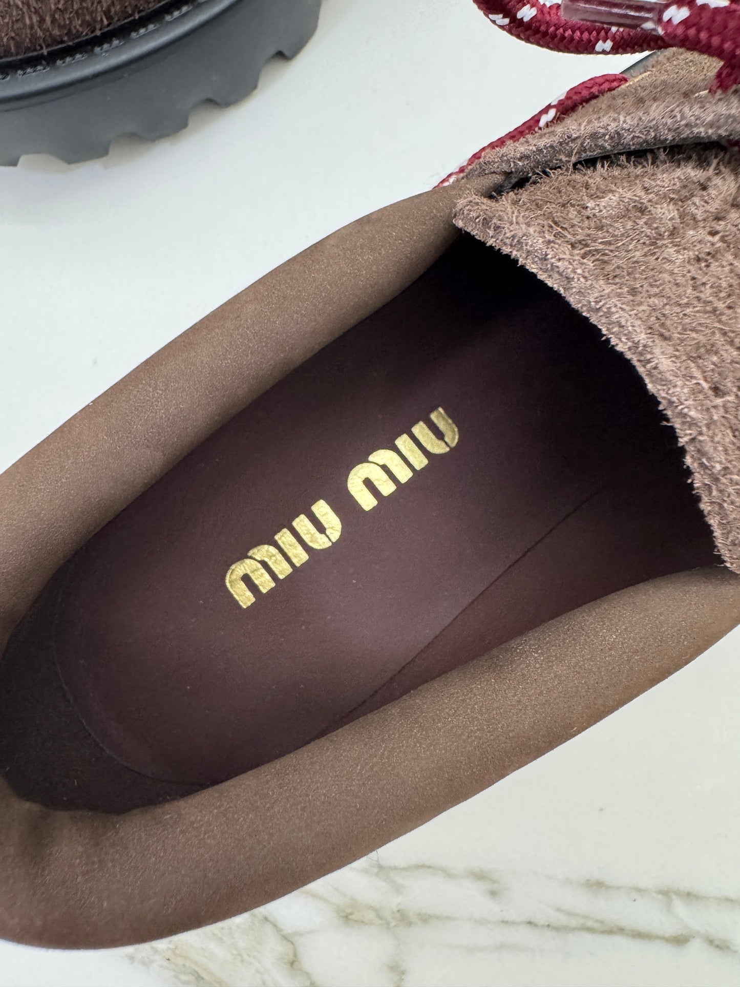 MIU MIU 絨面厚底 Loafers