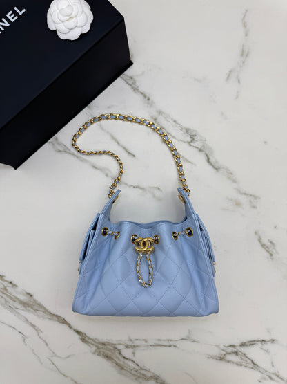 CHANEL Mini 25Bag 26A Baby Blue 亮金扣