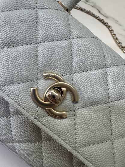 CHANEL 超Mini Coco Handle 24K 灰藍色
