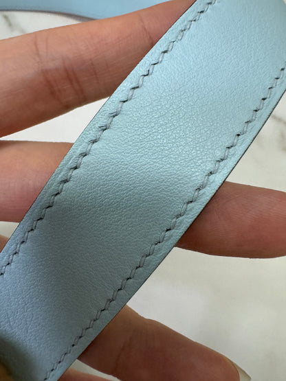 HERMES Mini Lindy 霧霾藍T0 銀扣 swift