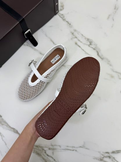 ALAIA 漁網芭蕾舞鞋 白色