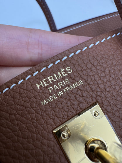 HERMES Birkin 25 金棕色金扣 Togo Gold GHW