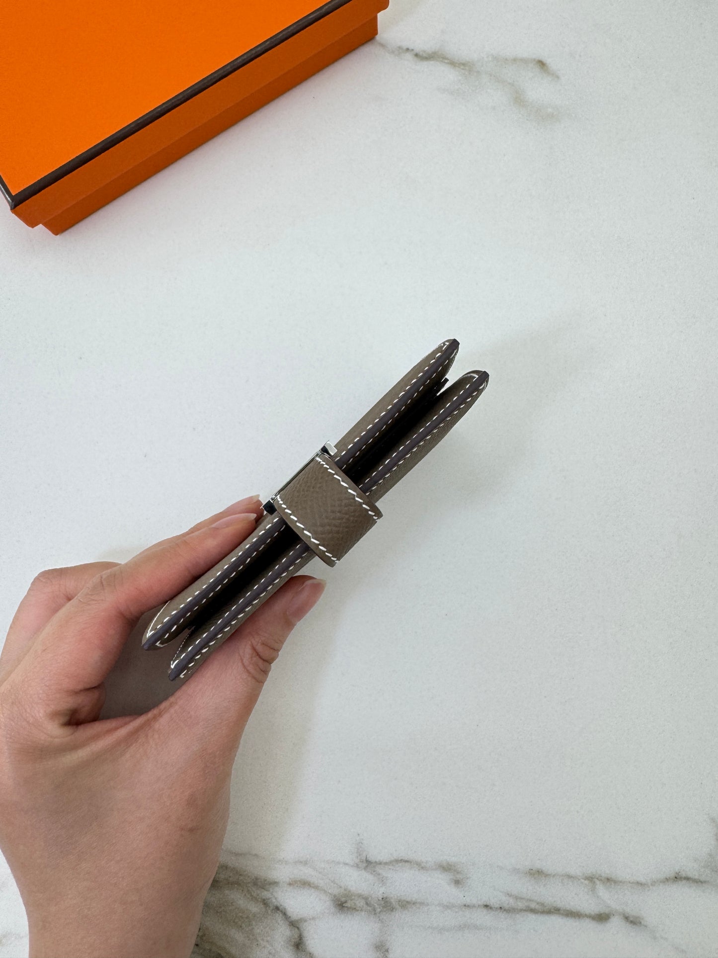 HERMES Bearn Mini Wallet 散紙位 大象灰銀扣 Epsom PHW